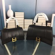 Balenciaga Hourglass Handbag Leather In Black