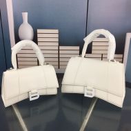 Balenciaga Hourglass Handbag Leather In White