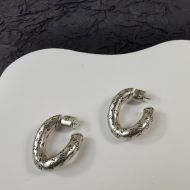 Balenciaga Logo Earrings In Silver