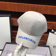 Balenciaga Logo Embroidered Cap Cotton In Gray