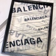 Balenciaga Logo Printted Scarf In White
