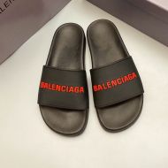 Balenciaga Pool Slides Unisex In Black/Red