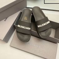 Balenciaga Pool Slides Unisex In Black/White