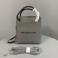 Balenciaga Shopping Phone Holder Grained Leather In Gray