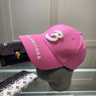 Balenciaga Single B Baseball Cap In Pink