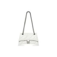 Balenciaga Small Crush Chain Bag Quilted Crushed Calfskin In White