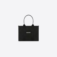 Balenciaga Small Hardware Tote Bag With Strap Canvas In Black