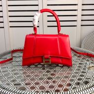 Balenciaga Small Hourglass Handbag Calfskin In Red