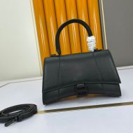 Balenciaga Small Hourglass Handbag Cow Leather In Black