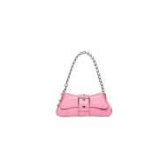 Balenciaga Small Lindsay Shoulder Bag with Strap Crocodile Embossed In Pink