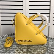 Balenciaga Small Triangle Duffle Bag Calfskin In Yellow