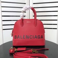 Balenciaga Small Ville Handbag Calfskin In Red
