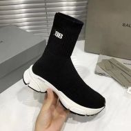 Balenciaga Speed 3.0 Sneakers High Monocolor Knit Unisex In Black