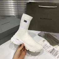 Balenciaga Speed 3.0 Sneakers High Monocolor Knit Unisex In White