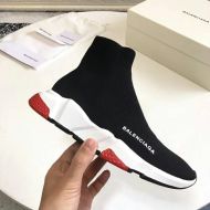Balenciaga Speed Sneakers Knit Unisex In Black/Red