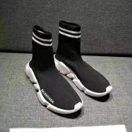 Balenciaga Speed Sneakers Strips Knit Unisex In Black