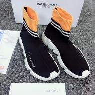 Balenciaga Speed Sneakers Strips Knit Unisex In Black/Yellow
