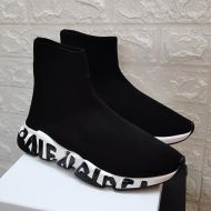 Balenciaga Speed Sneakers Graffiti Sole Unisex In Black