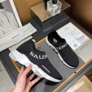 Balenciaga Speed Sneakers Logo Low Knit Unisex In Black/Gray
