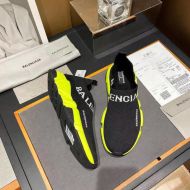 Balenciaga Speed Sneakers Logo Low Knit Unisex In Black/Lemon