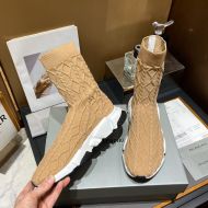 Balenciaga Speed Sneakers Mesh Knit Unisex In Brown