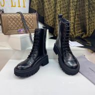 Balenciaga Tractor Lace-up Boots Calfskin Women In Black