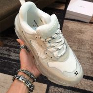 Balenciaga Triple S Sneakers Clear Sole Unisex In White/Gray