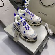 Balenciaga Triple S Sneakers Multi-Patches Unisex In Gray/Blue