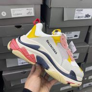 Balenciaga Triple S Sneakers Multi-Patches Unisex In Gray/Yellow