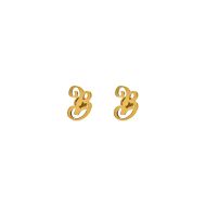 Balenciaga Typo B Earrings In Gold