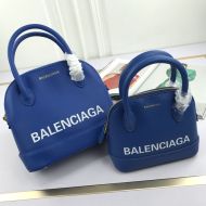 Balenciaga Ville Handbag Grained Leather In Blue