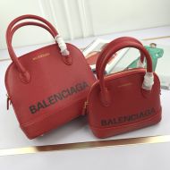 Balenciaga Ville Handbag Grained Leather In Red