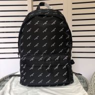 Balenciaga Wheel Backpack Monogram Nylon In Black
