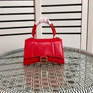 Balenciaga XS Hourglass Handbag Calfskin In Red