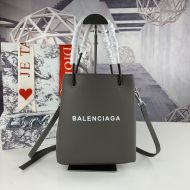 Balenciaga XXS Shopping North South Tote Bag Calfskin In Taupe