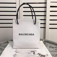 Balenciaga XXS Shopping North South Tote Bag Calfskin In White