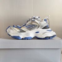 Balenciaga Cargo Sneakers Unisex Microfiber and Mesh Blue/White
