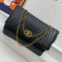 Balenciaga Large Monaco Chain Bag In Quilted Calfskin Black/Gold