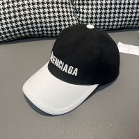Balenciaga Logo Embroidered Cap In Canvas Black/White