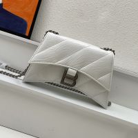 Balenciaga Mini Crush Chain Bag In Quilted Crushed Calfskin White