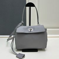 Balenciaga Mini Rodeo Handbag In Smooth Calfskin Grey